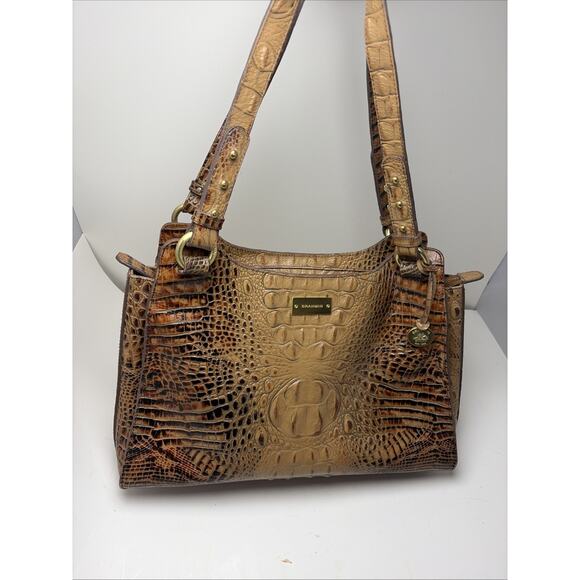 Brahmin Handbags - BRAHMIN Melbourne Esme Shoulder Bag Toasted Almond. Tan Brown Double Strap